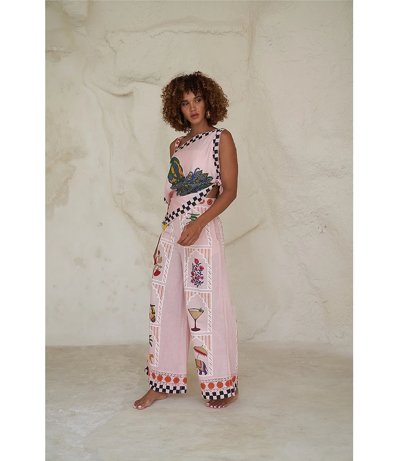 Mo Maya Jaipur Off the Shoulder Scarf Top