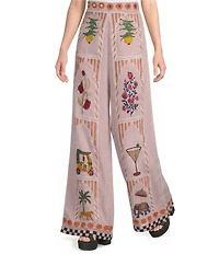 Mo Maya Jaipur Printed Flare High Rise Coordinating Pants