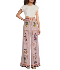 Mo Maya Jaipur Printed Flare High Rise Coordinating Pants