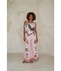 Mo Maya Jaipur Printed Flare High Rise Coordinating Pants