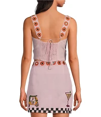 Mo Maya Jaipur Square Neck Cropped Bra Coordinating Top