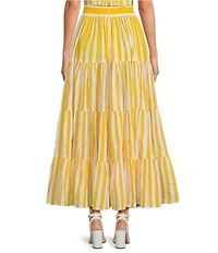 Mo Maya Coordinating Le Soleil Stripe Print Maxi Skirt