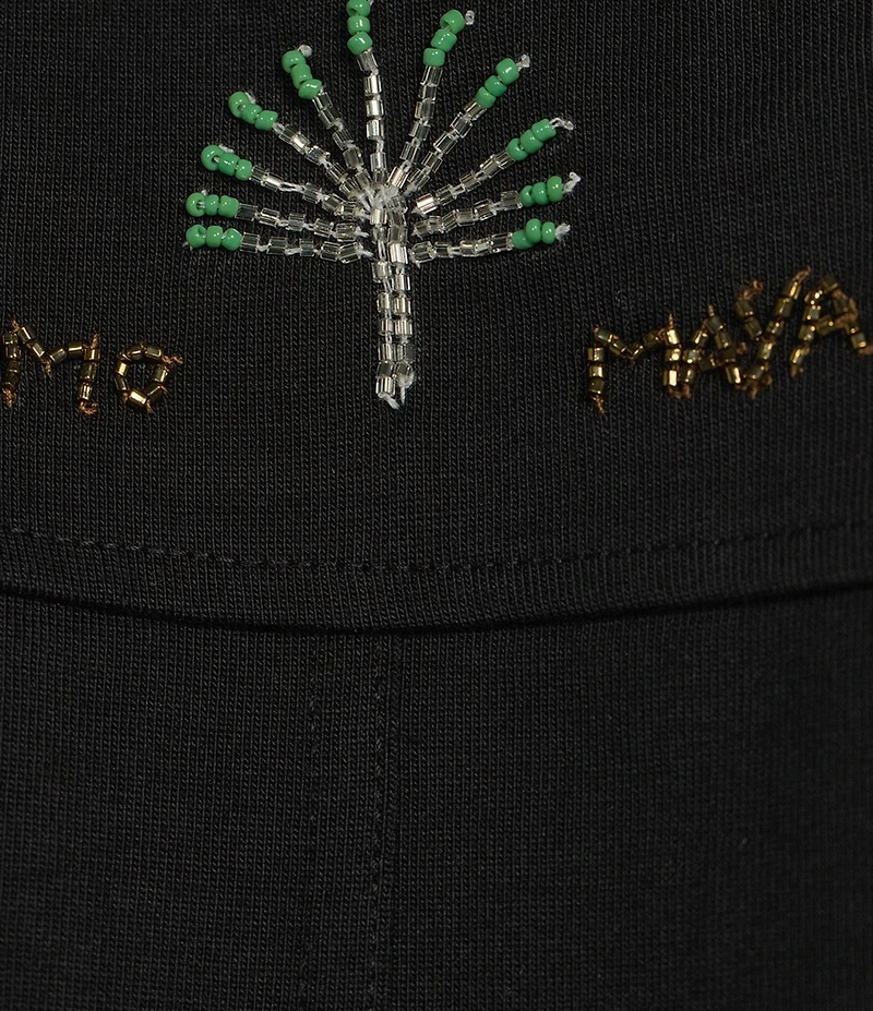 Mo Maya Leo Crop Embroidered Tee