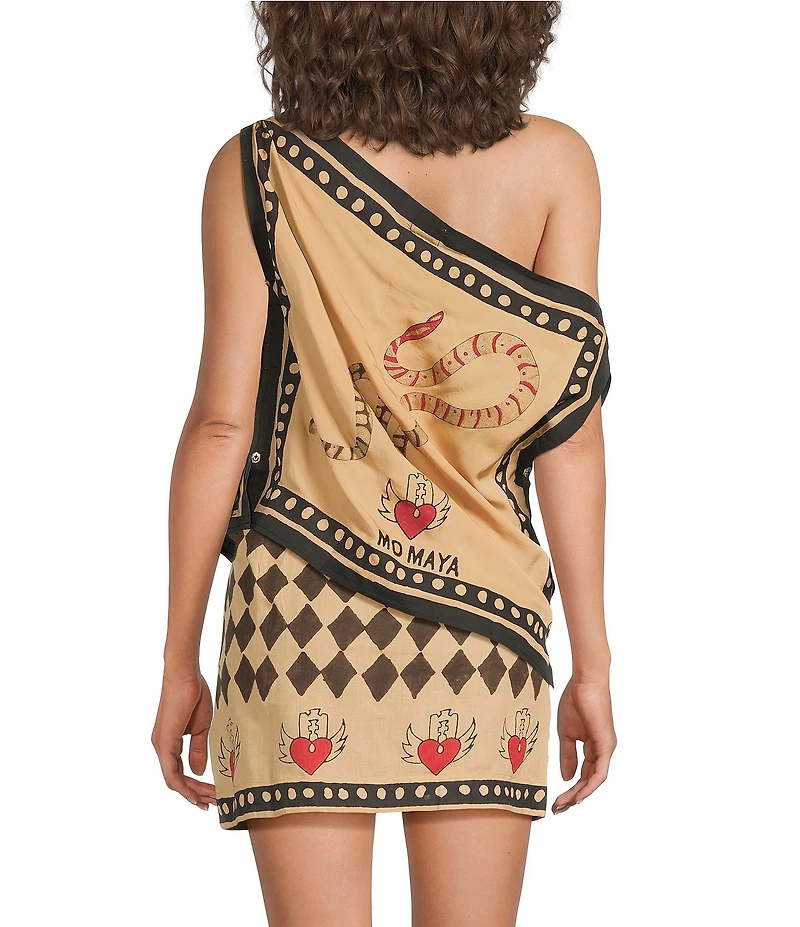 Mo Maya Love Hurts Off-The-Shoulder Multi-Way Scarf Top