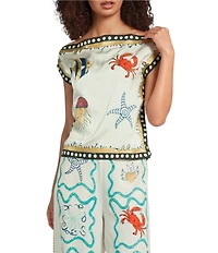 Mo Maya Namaste Sunshine Coordinating Hand Printed Scarf Top