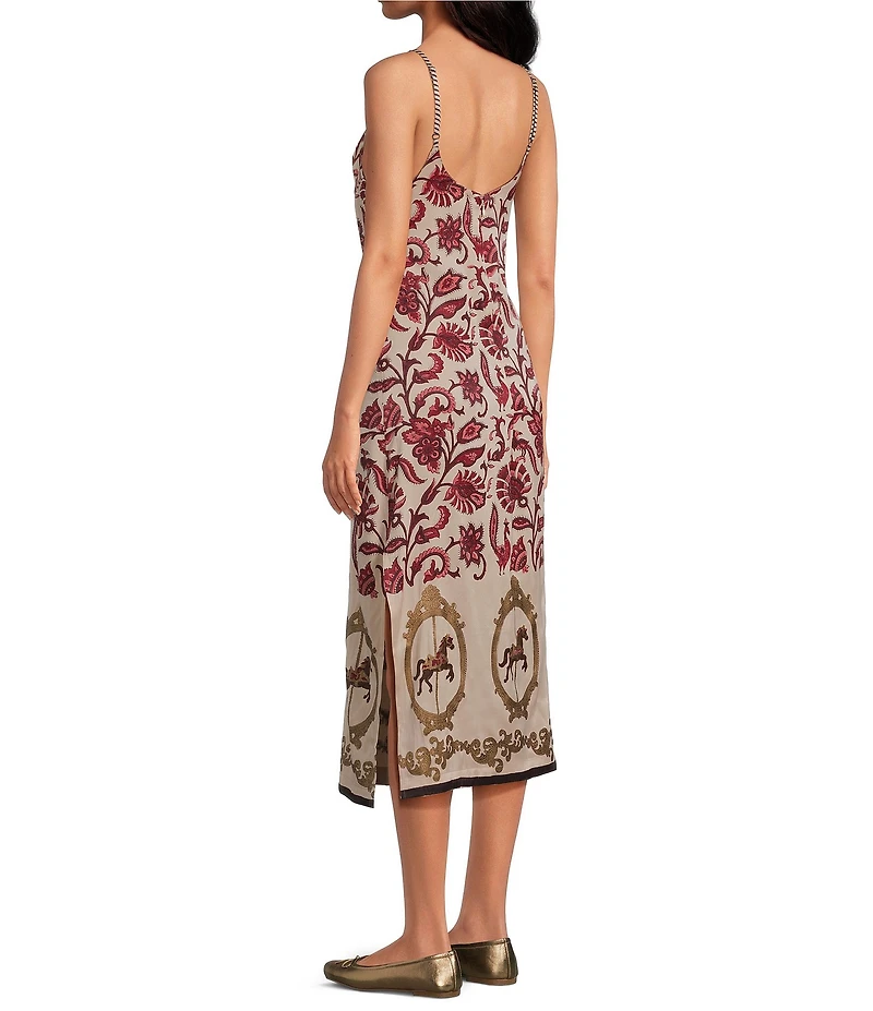 Mo Maya Ruby Floral Print Slip Dress