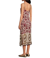 Mo Maya Ruby Floral Print Slip Dress