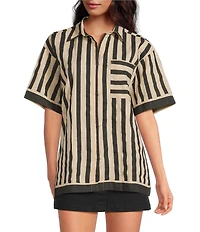 Mo Maya Sonoran Coordinating Snake Print Collared Button Down Top