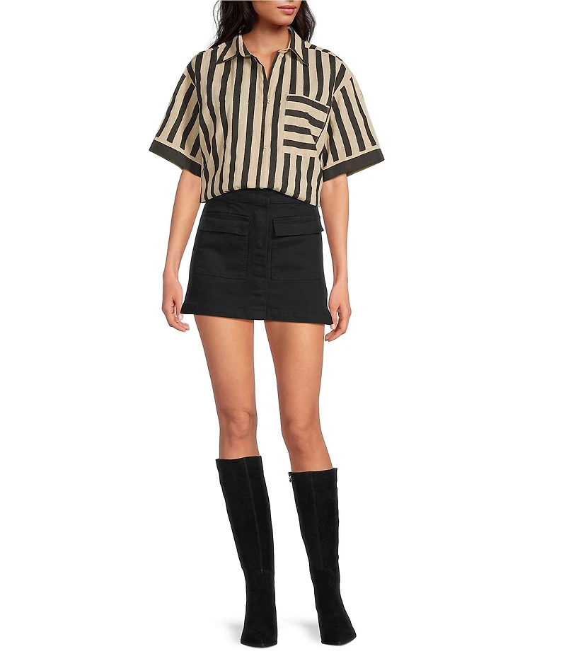 Mo Maya Sonoran Coordinating Snake Print Collared Button Down Top