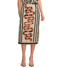 Mo Maya Sonoran Snake Print Pencil Skirt