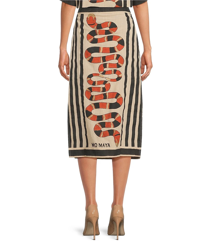 Mo Maya Sonoran Snake Print Pencil Skirt