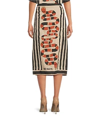 Mo Maya Sonoran Snake Print Pencil Skirt