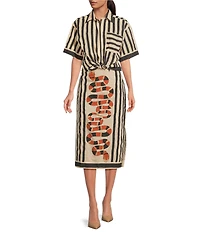 Mo Maya Sonoran Snake Print Pencil Skirt