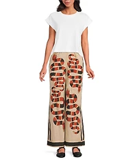 Mo Maya Sonoran Snake Print Wide Leg Pants