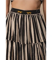 Mo Maya Sonoran Stripe Tiered Maxi Skirt