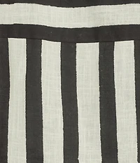 Mo Maya Stripe Print Notch Collar Short Sleeve Coordinating Button Front Shirt