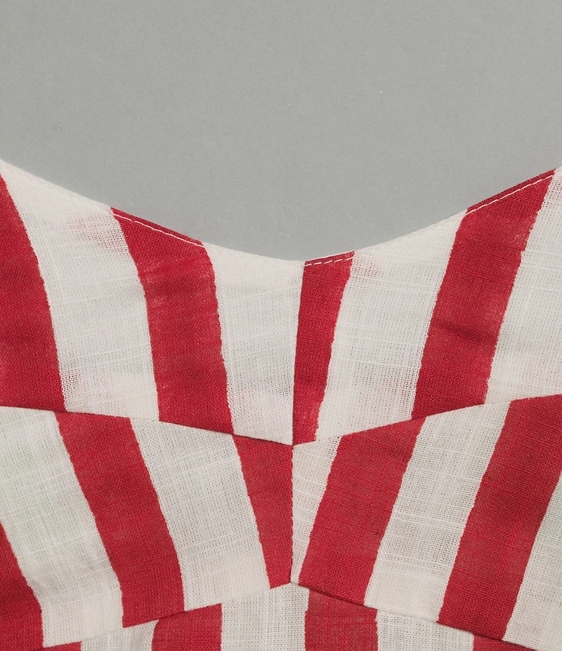 Mo Maya Stripe Sweetheart Neckline Sleeveless Coordinating Bra Top