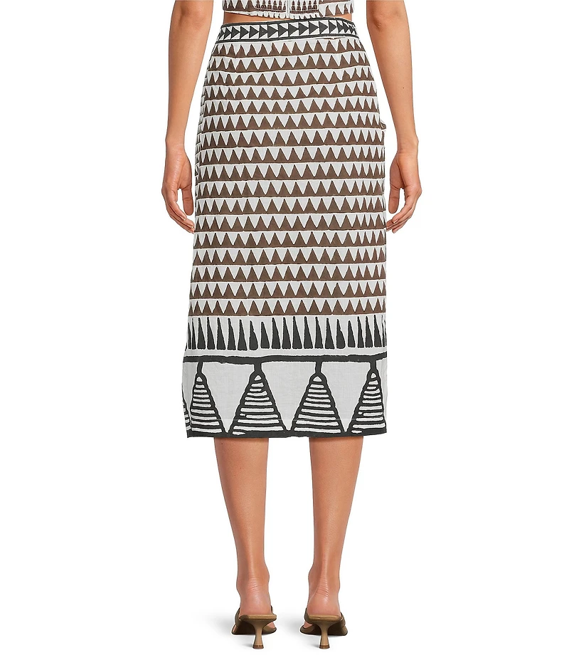 Mo Maya Tara Hand Painted Print High Rise Coordinating Skirt