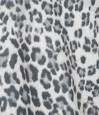 Moa Moa Animal Print Dolman Sleeve Cropped Crew Neck T-Shirt