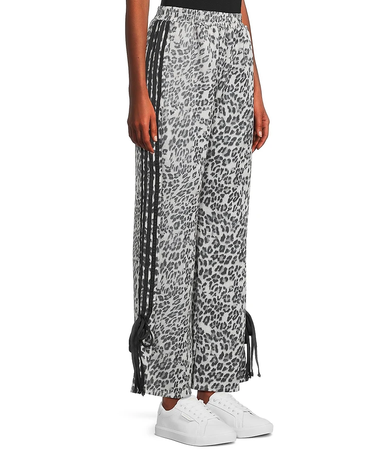 Moa Moa Animal Print Wide Leg Side Tie Pants