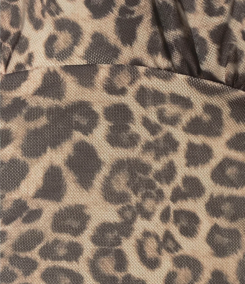 Moa Moa Animal Printed Short Sleeve Square Neck Top