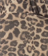 Moa Moa Animal Printed Short Sleeve Square Neck Top