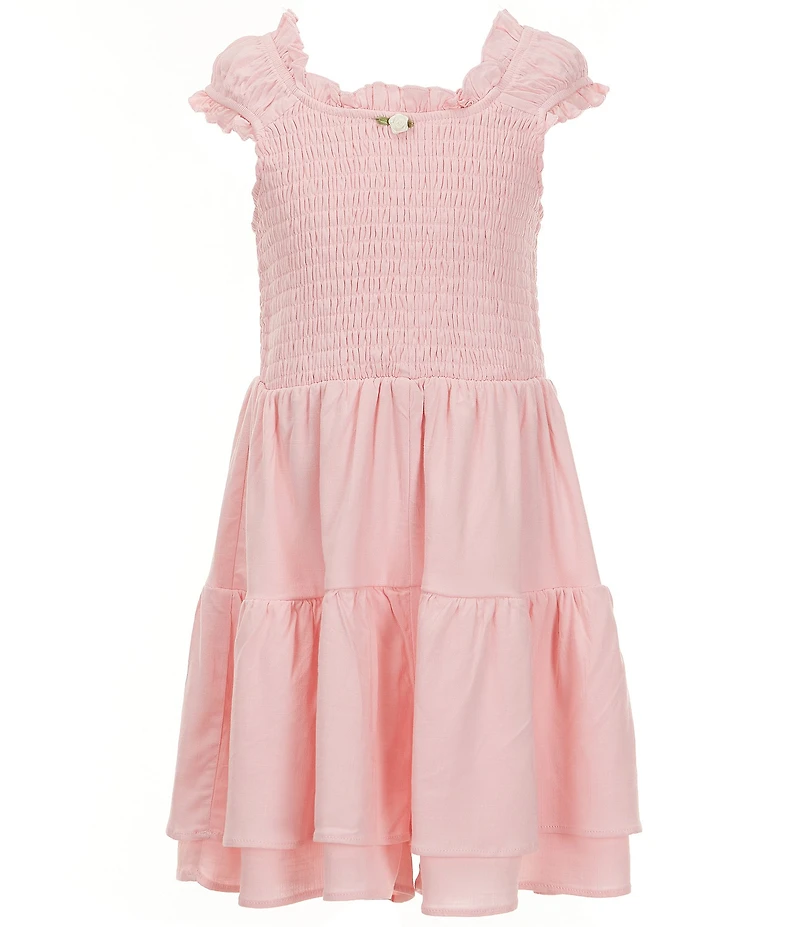 Moa Moa Big Girls Cap-Sleeve Mini-Ruffle Romper