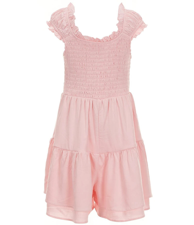 Moa Moa Big Girls Cap-Sleeve Mini-Ruffle Romper