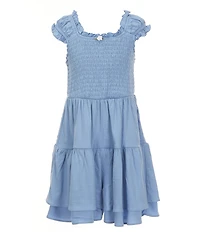 Moa Moa Big Girls Cap-Sleeve Mini-Ruffle Romper