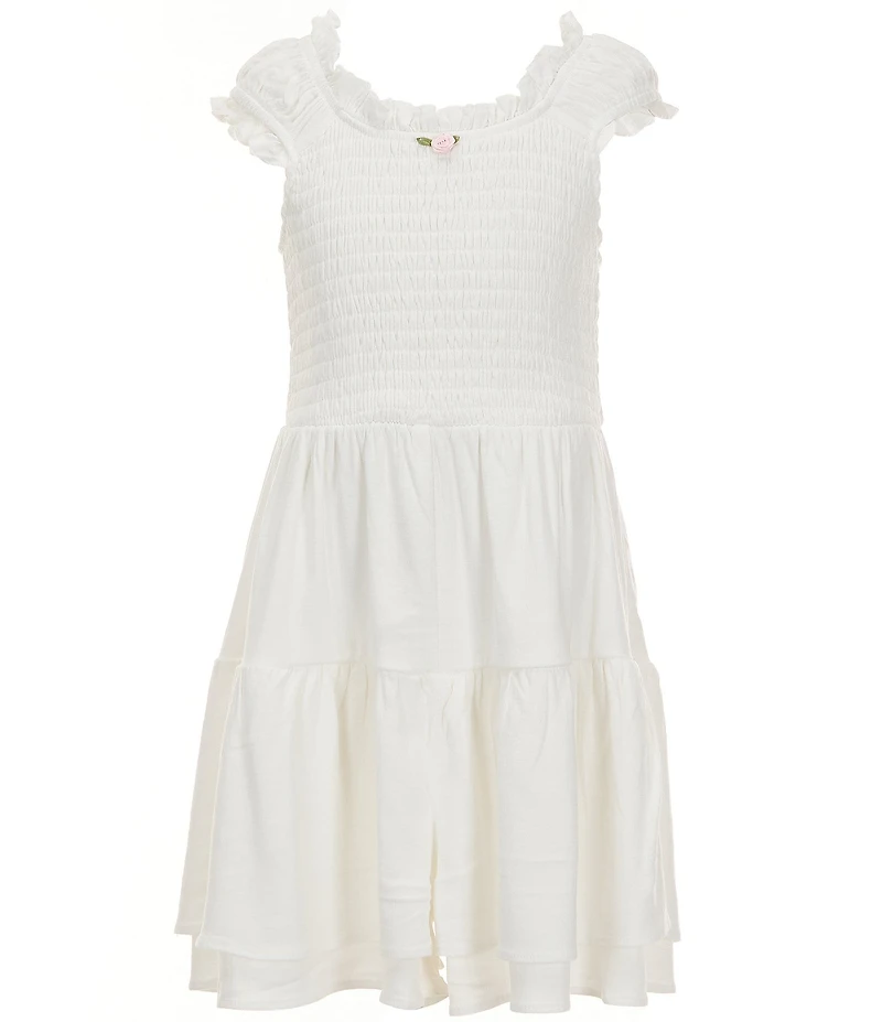 Moa Moa Big Girls Cap-Sleeve Mini-Ruffle Romper