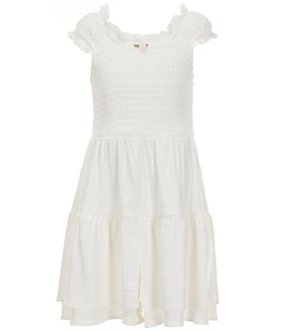 Moa Moa Big Girls Cap-Sleeve Mini-Ruffle Romper
