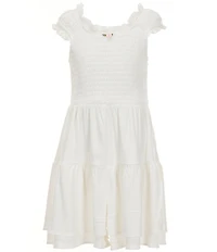 Moa Moa Big Girls Cap-Sleeve Mini-Ruffle Romper