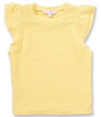 Moa Moa Big Girls Ruffle Short Sleeve Crew Neck Tee