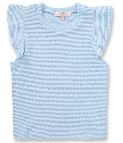 Moa Moa Big Girls Ruffle Short Sleeve Crew Neck Tee