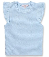 Moa Moa Big Girls Ruffle Short Sleeve Crew Neck Tee