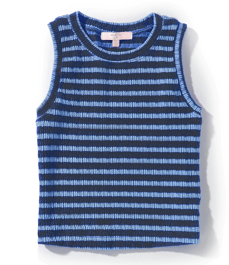 Moa Moa Big Girls Sleeveless Crew Neck Stripe Tank