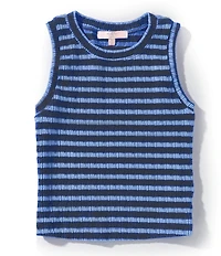 Moa Moa Big Girls Sleeveless Crew Neck Stripe Tank