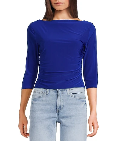 Moa Moa Boat Neck Quarter Sleeve Top