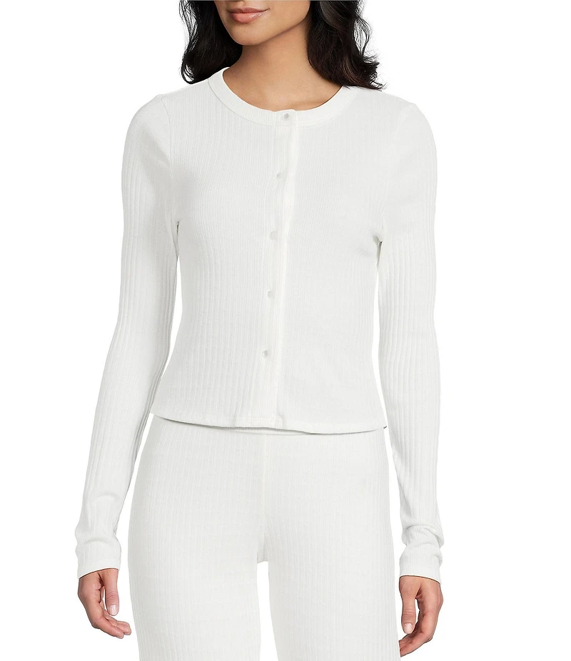 Moa Moa Button Front Long Sleeve Top