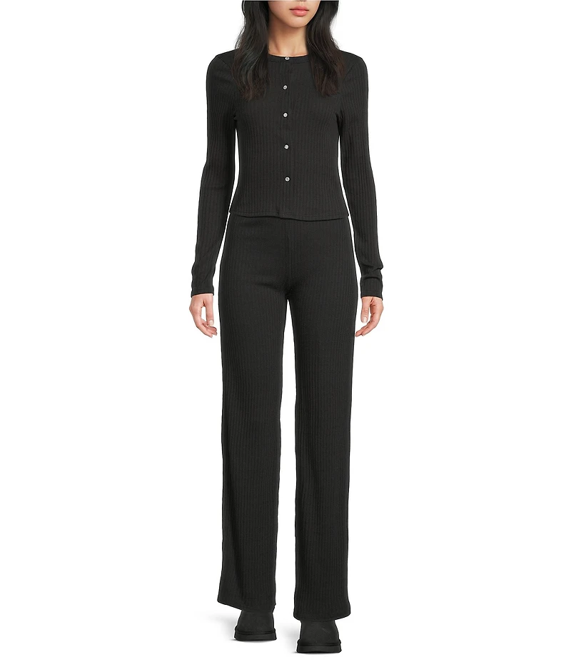 Moa Moa Button Front Long Sleeve Top