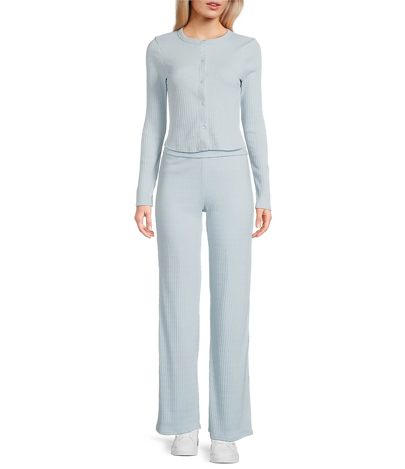 Moa Moa Button Front Long Sleeve Top