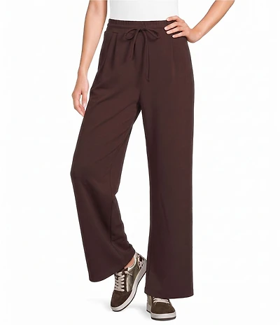 Moa Moa Crepe Wide Leg Tie Front Pants