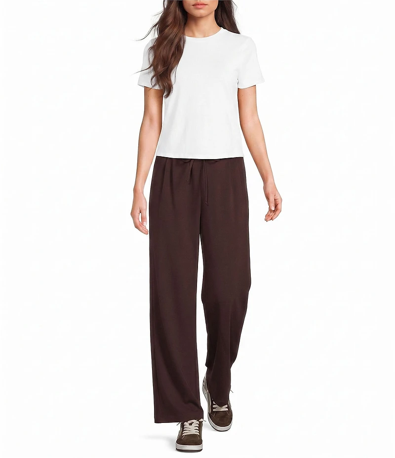 Moa Moa Crepe Wide Leg Tie Front Pants