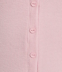 Moa Moa Crewneck Neck Short Sleeve Button-Front Top