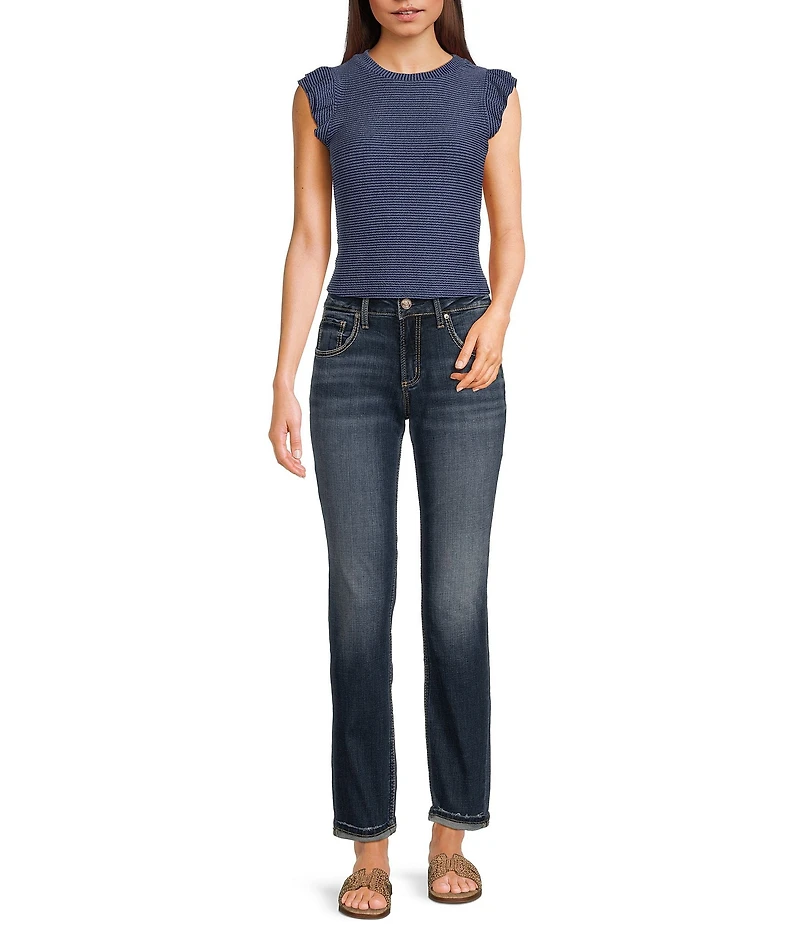 Moa Moa Crewneck Ruffle Short Sleeve Top