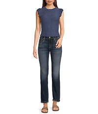 Moa Moa Crewneck Ruffle Short Sleeve Top