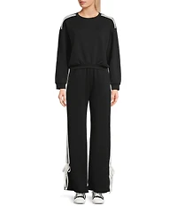 Moa Moa Dolman Sleeve Cropped Crew Neck T-Shirt