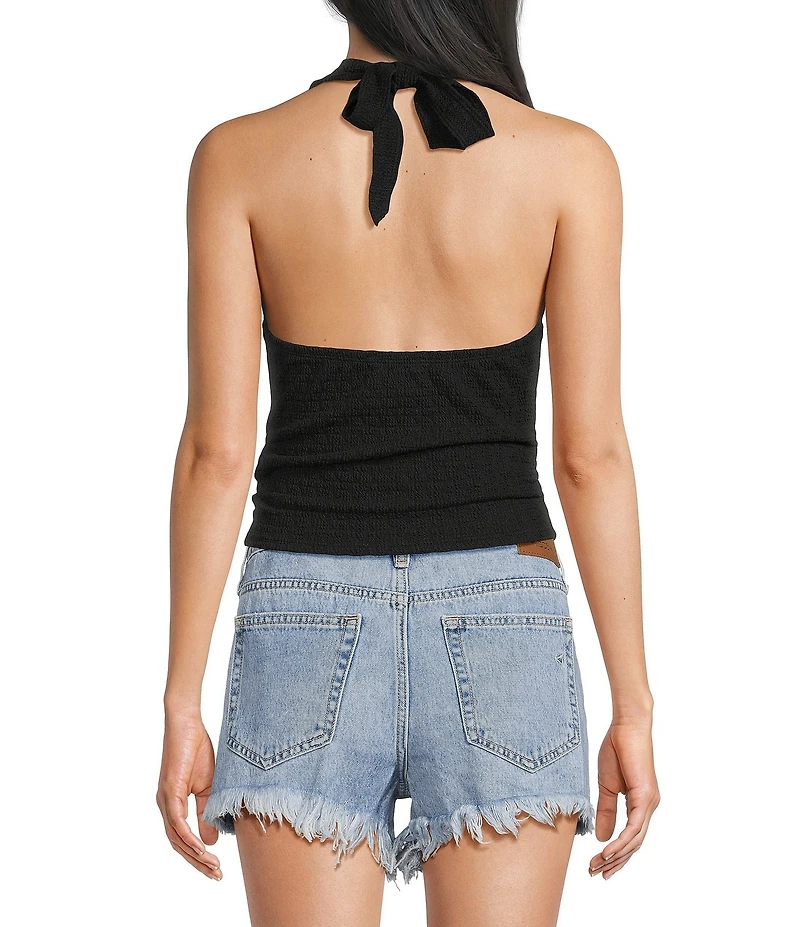 Moa Moa Halter Solid Crop Top