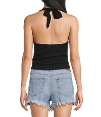 Moa Moa Halter Solid Crop Top