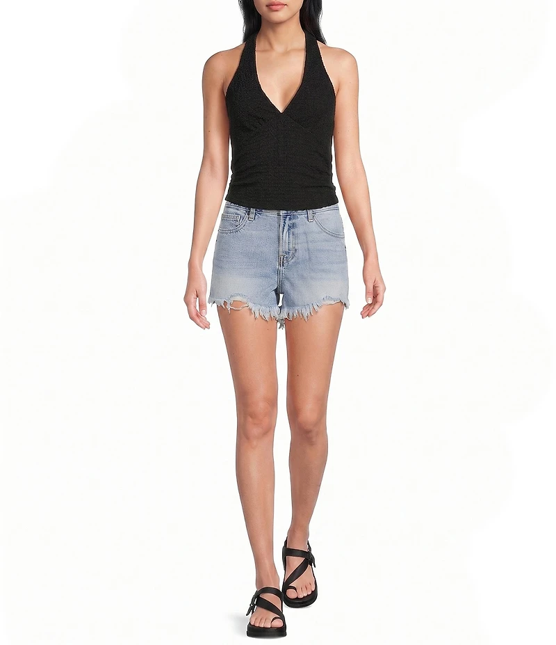 Moa Moa Halter Solid Crop Top